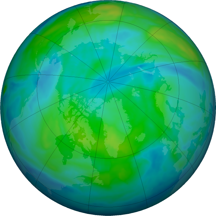 Arctic ozone map for 15 October 2018